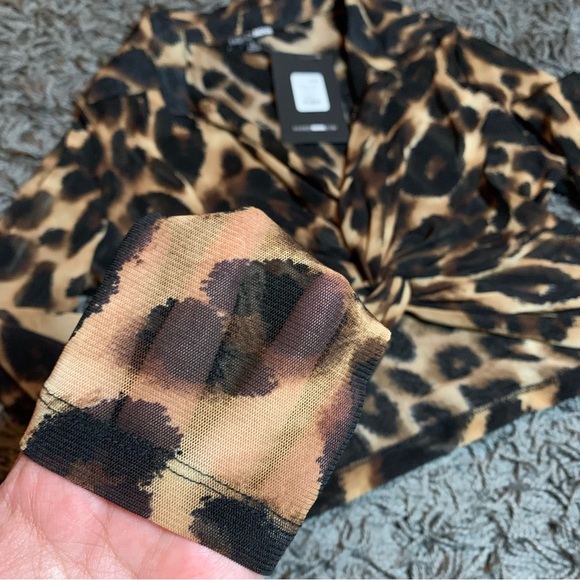 Mesh Leopard Crop Top - Picture 5 of 5